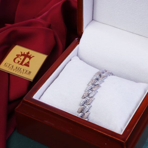 دستبند نقره کارتیر رنگی کد 1899 - Image 2