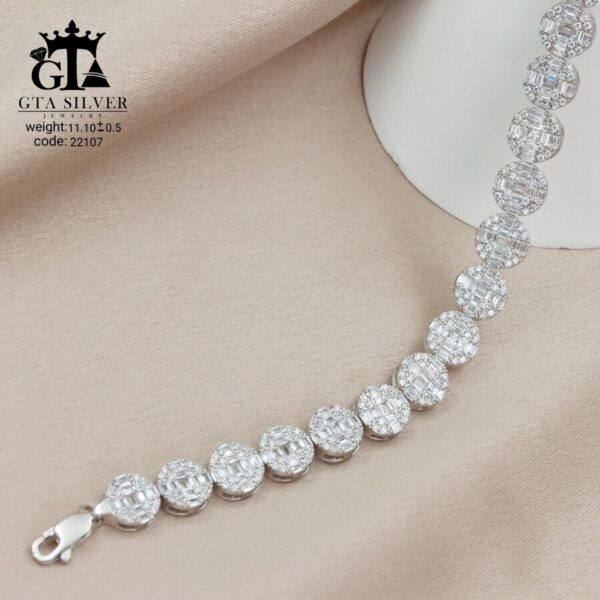 دستبند نقره میکرو کد 22107 - Image 3