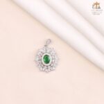 مدال نقره زنانه جواهری نگین دار میکرو کد 21968