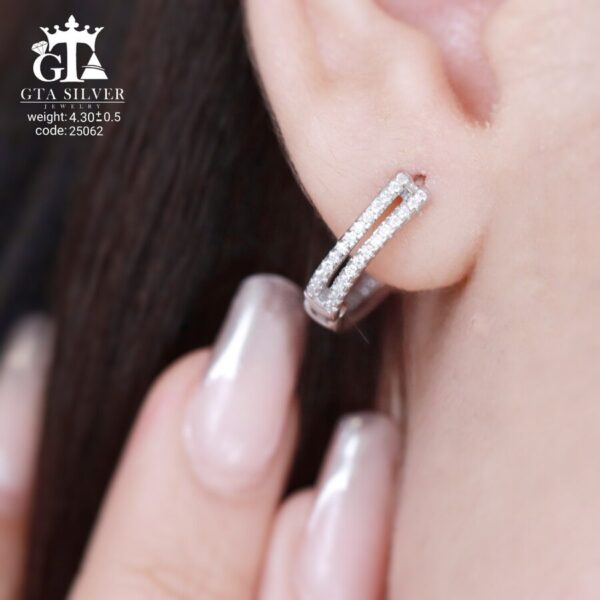 گوشواره نقره میخی میکرو کد 25062 - Image 2