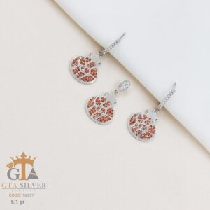 نیم ست نقره میکرو طرح انار کد 16377