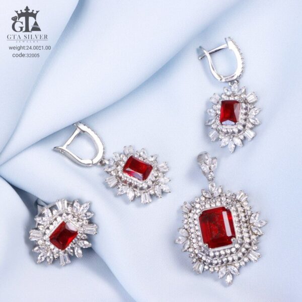 نیم ست نقره آتنا کد 32005 - تصویر 3