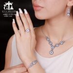 سرویس نقره میکرو زنجیری طرح چشم نظر کد 12185 - Image 2
