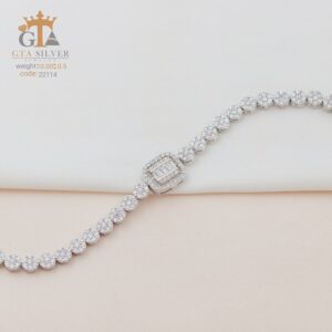 دستبند نقره میکرو کد 22114
