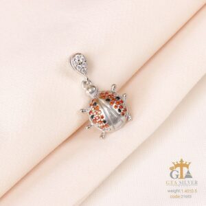 مدال نقره میکرو طرح کفشدوزک کد 21693