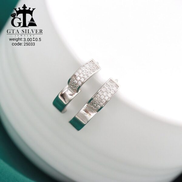 گوشواره نقره میخی میکرو کد 25033 - تصویر 3