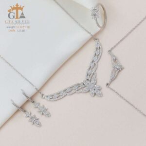 سرویس نقره زنانه ظریف میکرو زنجیری کد 12138