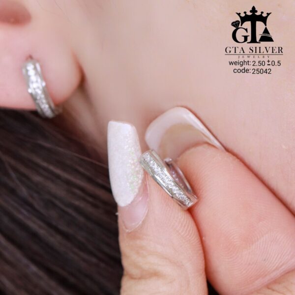 گوشواره نقره میخی میکرو کد 25042 - Image 2