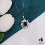 مدال نقره زنانه جواهری نگین دار میکرو کد 21944 - Image 3