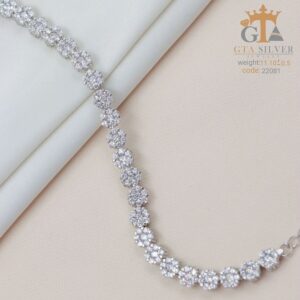 دستبند نقره میکرو طرح فلاور کد 22081