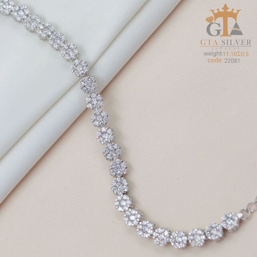 ad914e9c-e2cb-4810-9973-03c63251ab68.jpg دستبند نقره میکرو طرح فلاور کد 22081 - Image 1