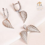 نیم ست نقره میکرو طرح بال فرشته کد 16386 - Image 4