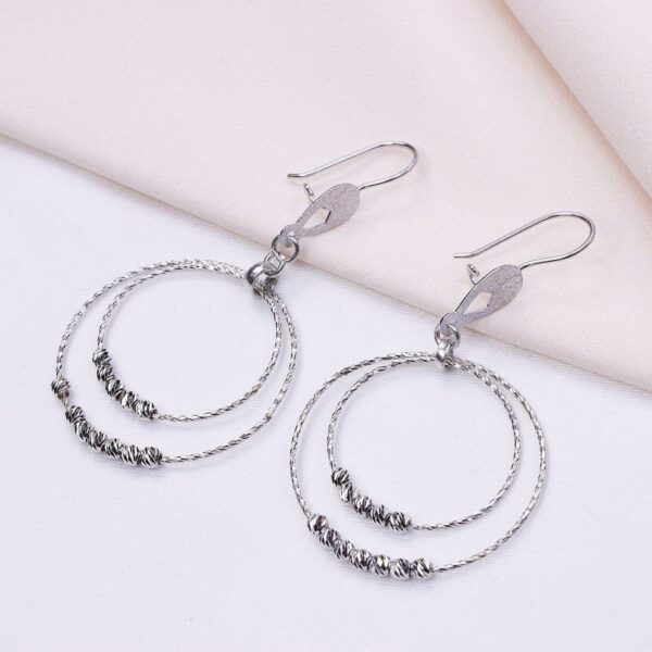 گوشواره نقره آویز گوی‌دار کد 25002 - Image 2