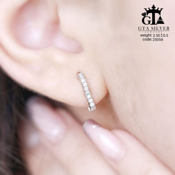 گوشواره نقره میخی میکرو کد 25054 - تصویر 2