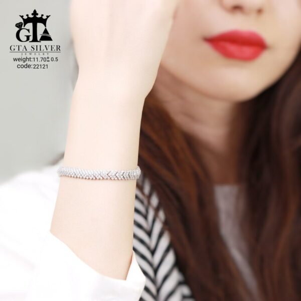 دستبند نقره میکرو کد 22121 - Image 2