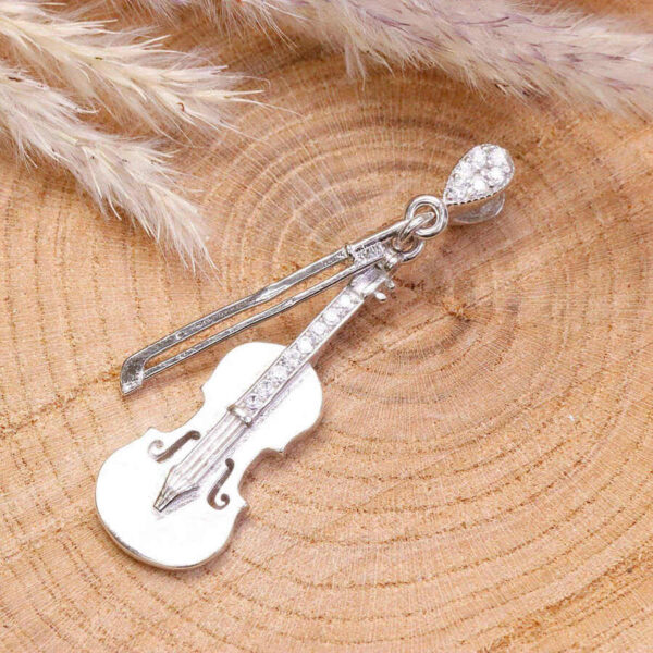 مدال نقره میکرو طرح ویولن سل کد 21634 - Image 2