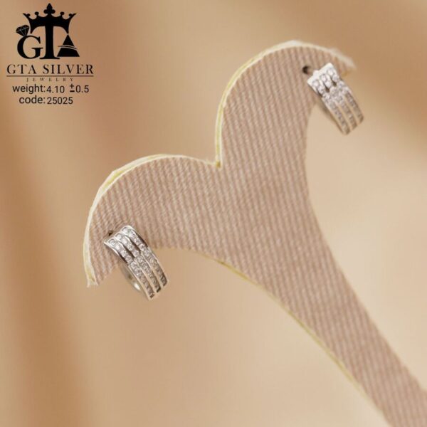 گوشواره نقره میخی میکرو کد 25025 - تصویر 3