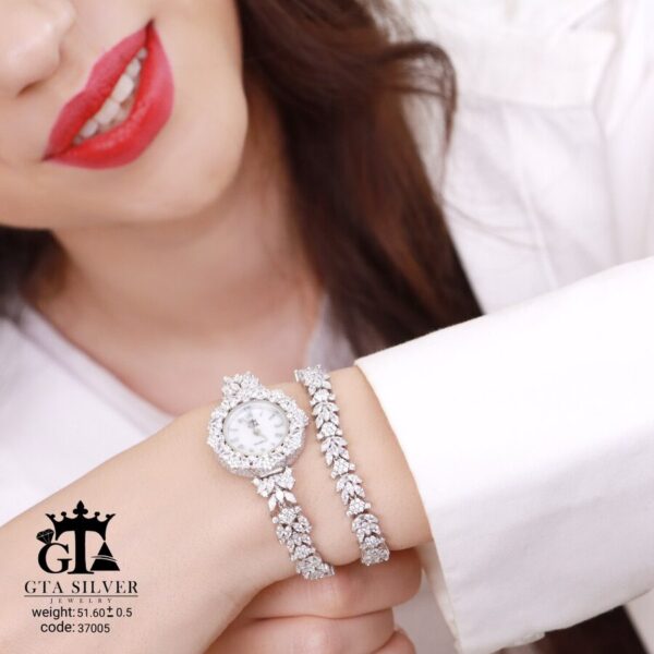 ست ساعت و دستبند نقره GTA کد 37005 - تصویر 2