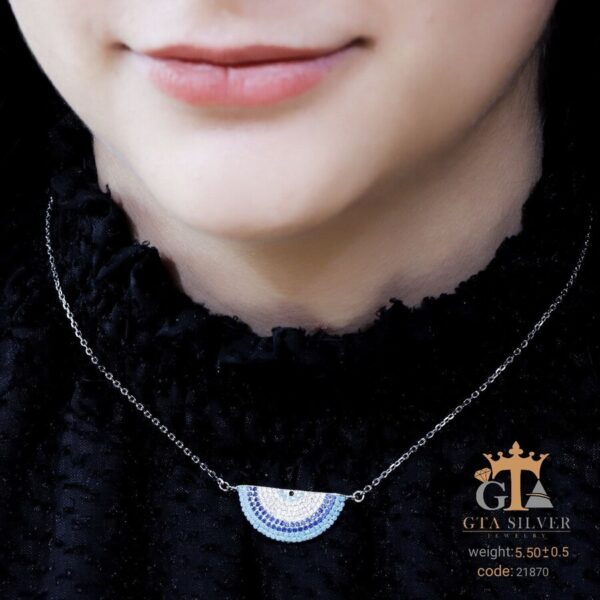 گردنبند نقره زنانه طرح چشم نظر کد 21870 - تصویر 2