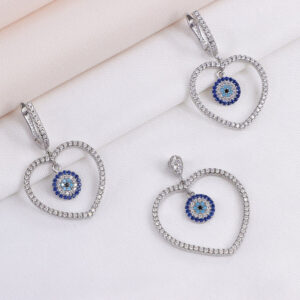 نیم ست نقره میکرو طرح چشم نظر کد 16321