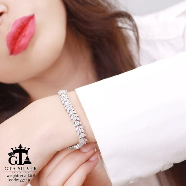 دستبند نقره میکرو کد 22119 - تصویر 2