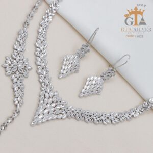 سرویس نقره تراش بدون نگین کد 14003