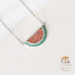 گردنبند نقره زنانه طرح هندوانه کد 21871