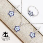 نیم ست نقره میکرو طرح چشم نظر کد 16605 - تصویر 3