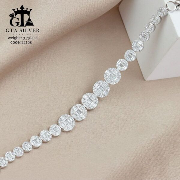 دستبند نقره میکرو کد 22108 - Image 3