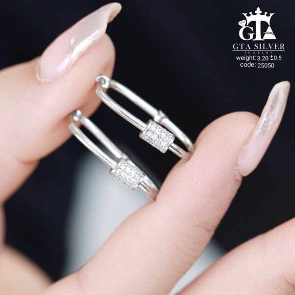 گوشواره نقره میخی میکرو کد 25050 - تصویر 3