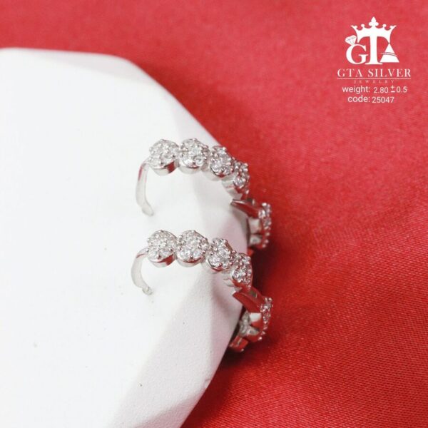 گوشواره نقره میخی میکرو کد 25047 - تصویر 3