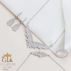 سرویس نقره طرح فلاور مجلسی سوپر میکرو زنجیری کد 39003