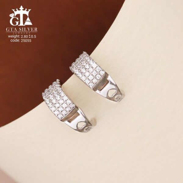 گوشواره نقره میخی میکرو کد 25055 - Image 3