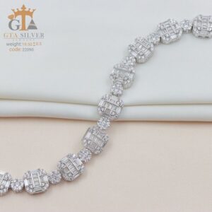 دستبند نقره میکرو طرح امرالدکات کد 22090