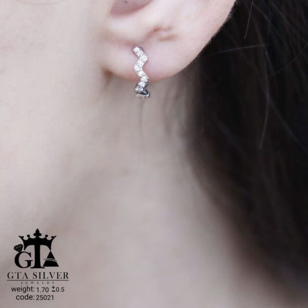 گوشواره نقره میخی میکرو کد 25021 - تصویر 2