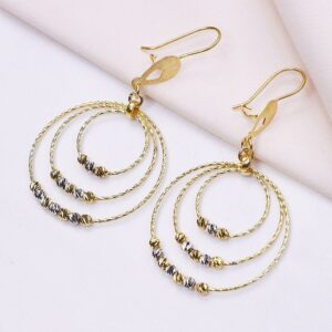 گوشواره نقره آویز گوی‌دار کد 25007