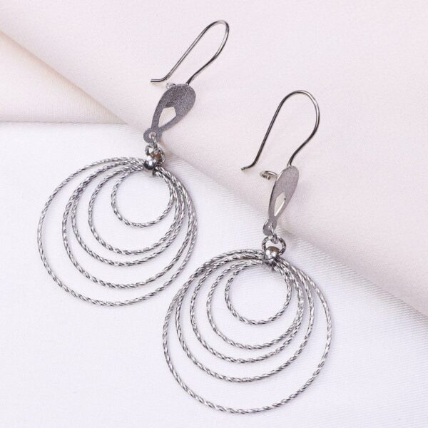 گوشواره نقره مفتول تراش کد 25003 - تصویر 2