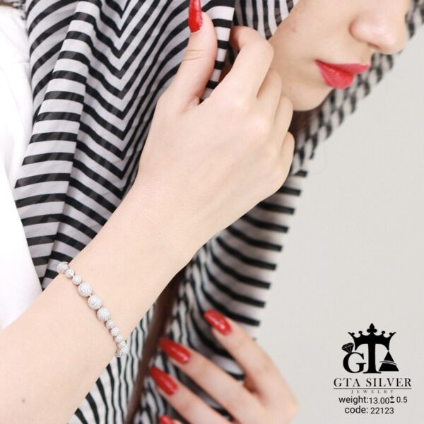 دستبند نقره میکرو کد 22123 - Image 2