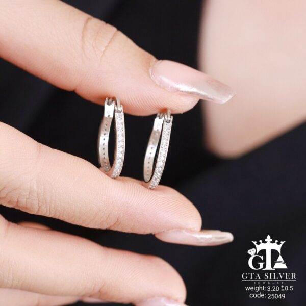 گوشواره نقره میخی میکرو کد 25049 - تصویر 4