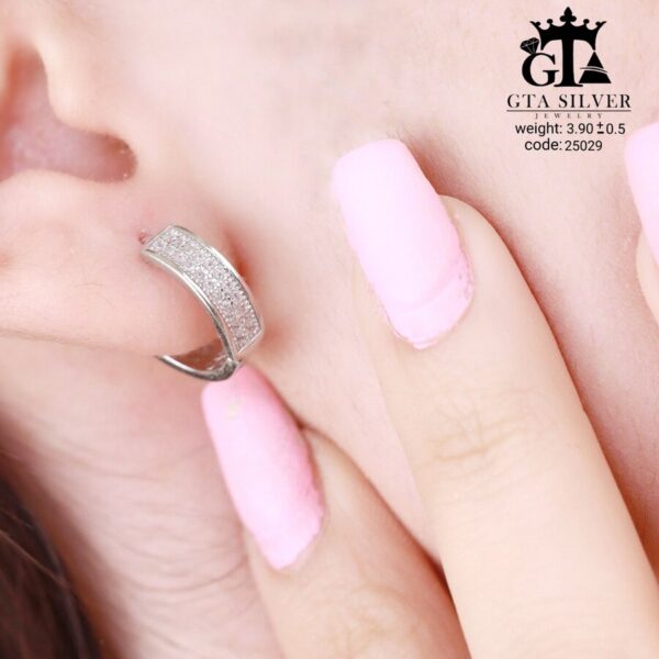 گوشواره نقره میخی میکرو کد 25029 - Image 2