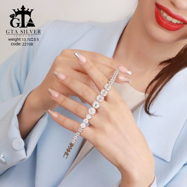 دستبند نقره میکرو کد 22108 - Image 2