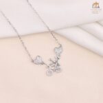 مدال نقره زنانه دوچرخه نگین دار میکرو کد 21952