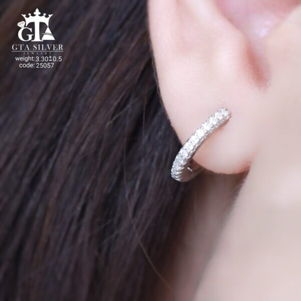 گوشواره نقره میخی میکرو کد 25057 - Image 2