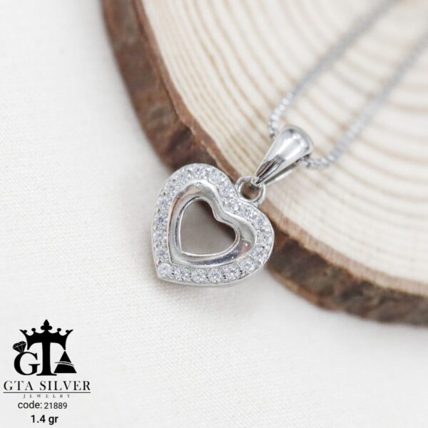 مدال نقره میکرو قلبی کد 21889 - Image 3