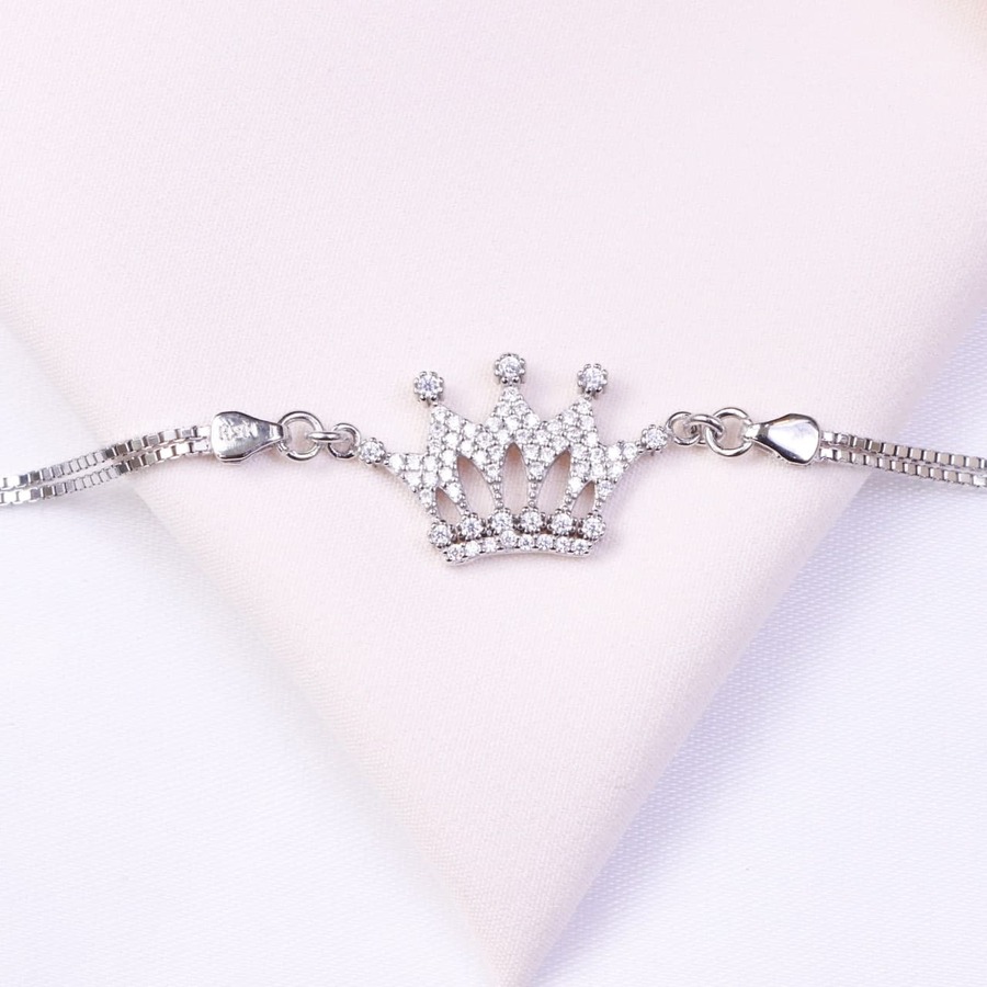 bced2c5f-1622-4389-b031-8a983471b620.jpg دستبند نقره میکرو طرح تاج کد 22024 - تصویر 1