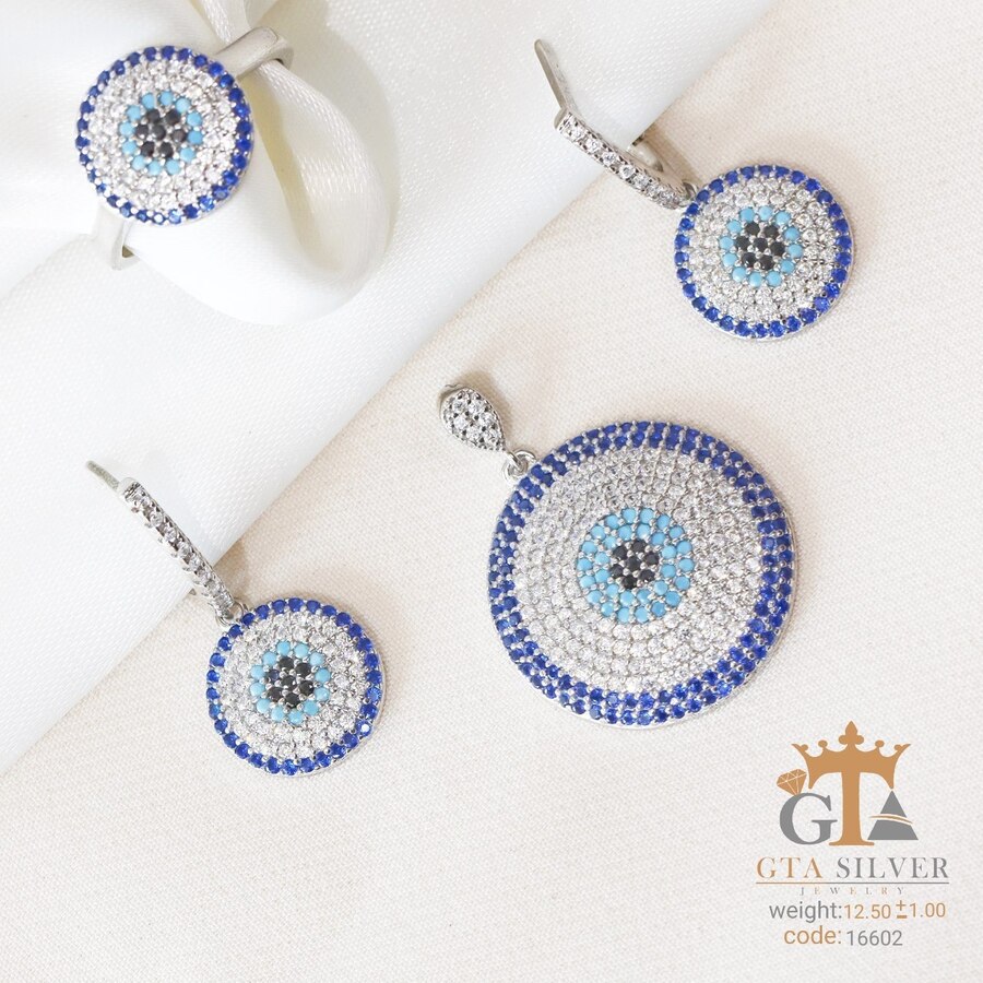 bdfb29da-8f5c-45b6-b4ec-7ce54fb2e538.jpg نیم ست نقره میکرو طرح چشم نظر کد 16602 - تصویر 1