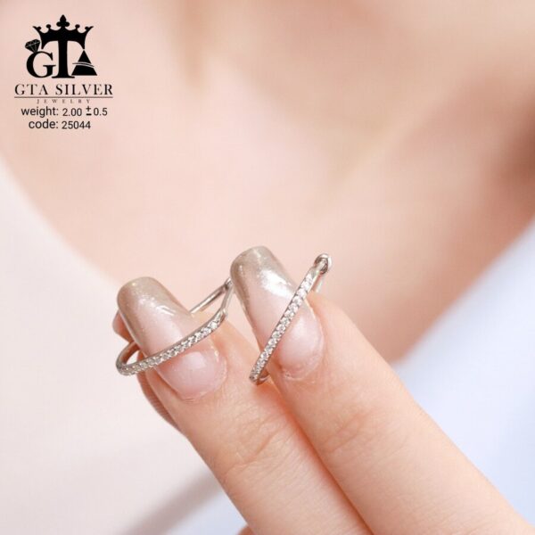 گوشواره نقره میخی میکرو کد 25044 - تصویر 4