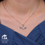 مدال نقره زنانه قلب بالدار میکرو کد 21930 - Image 2