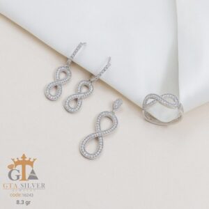 نیم ست نقره میکرو طرح بی‌نهایت کد 16243