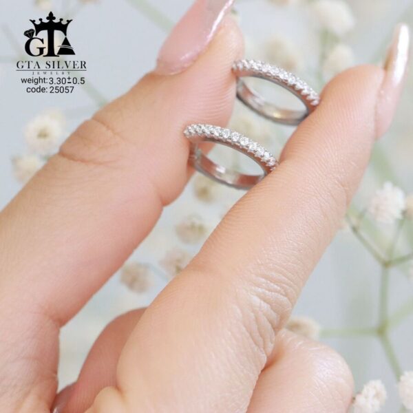 گوشواره نقره میخی میکرو کد 25057 - Image 4